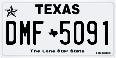 TX license plate DMF5091