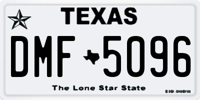 TX license plate DMF5096