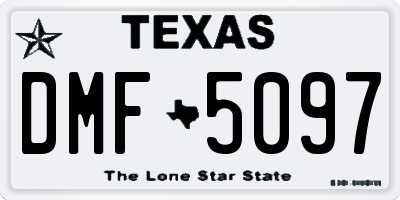 TX license plate DMF5097