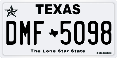TX license plate DMF5098