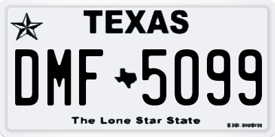 TX license plate DMF5099