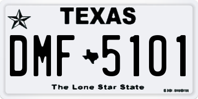 TX license plate DMF5101