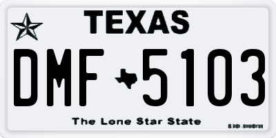 TX license plate DMF5103