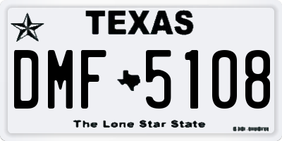 TX license plate DMF5108