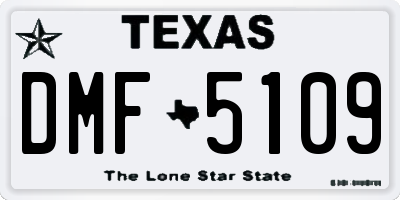 TX license plate DMF5109