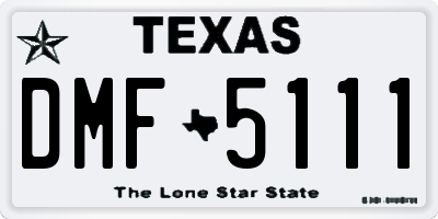 TX license plate DMF5111
