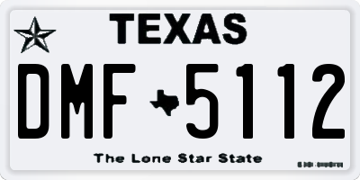 TX license plate DMF5112