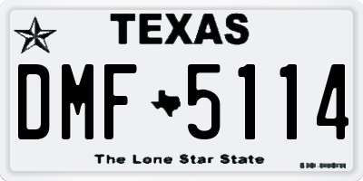 TX license plate DMF5114