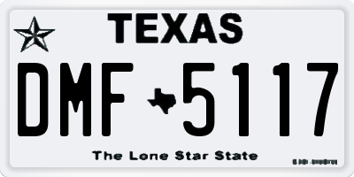 TX license plate DMF5117