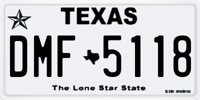 TX license plate DMF5118
