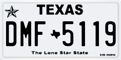 TX license plate DMF5119