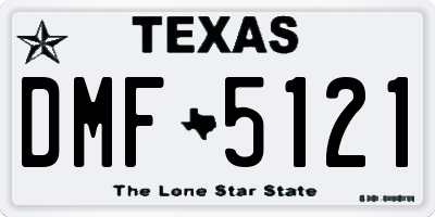 TX license plate DMF5121