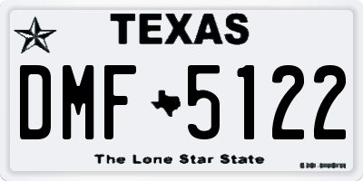 TX license plate DMF5122