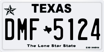 TX license plate DMF5124