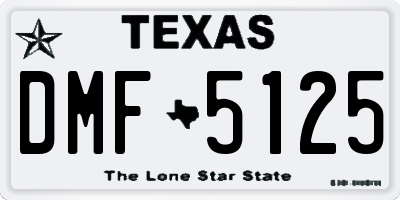 TX license plate DMF5125