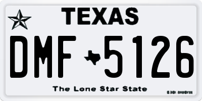 TX license plate DMF5126