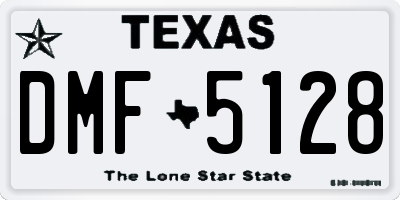 TX license plate DMF5128