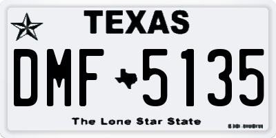 TX license plate DMF5135