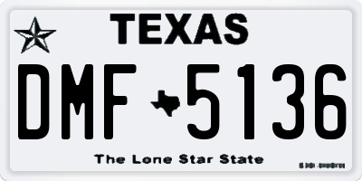 TX license plate DMF5136