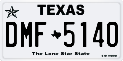 TX license plate DMF5140