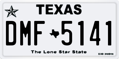 TX license plate DMF5141
