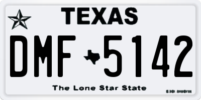 TX license plate DMF5142