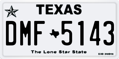 TX license plate DMF5143