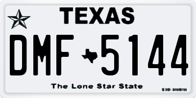 TX license plate DMF5144