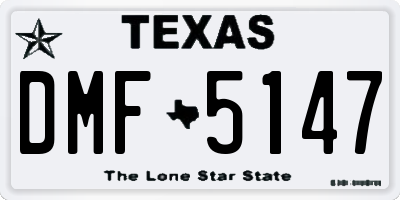 TX license plate DMF5147