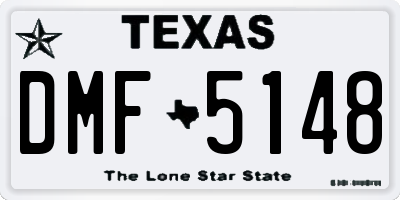 TX license plate DMF5148