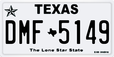 TX license plate DMF5149