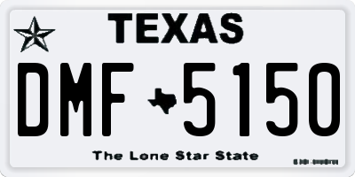 TX license plate DMF5150
