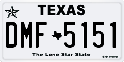 TX license plate DMF5151