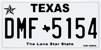 TX license plate DMF5154