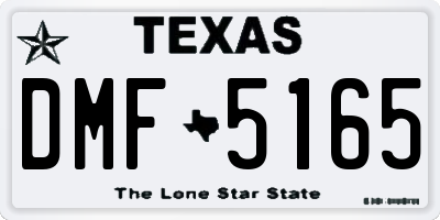 TX license plate DMF5165
