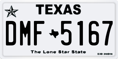 TX license plate DMF5167