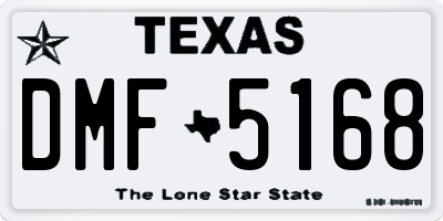 TX license plate DMF5168