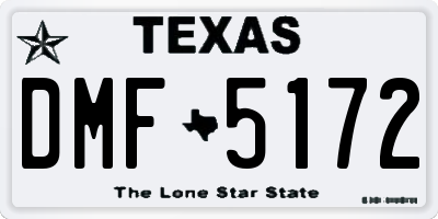 TX license plate DMF5172