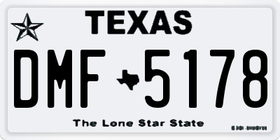 TX license plate DMF5178