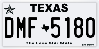 TX license plate DMF5180
