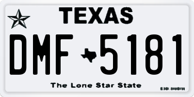 TX license plate DMF5181
