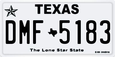 TX license plate DMF5183