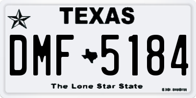 TX license plate DMF5184