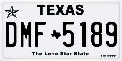TX license plate DMF5189