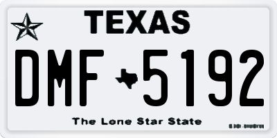 TX license plate DMF5192