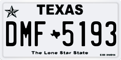 TX license plate DMF5193