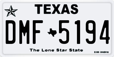 TX license plate DMF5194