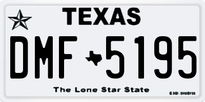 TX license plate DMF5195