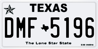 TX license plate DMF5196