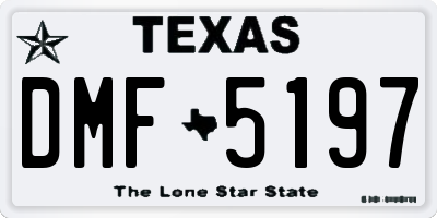 TX license plate DMF5197